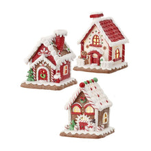 Maison de Noël lumineuse aux bonbons – Rouge, vert et blanc – 6 po
