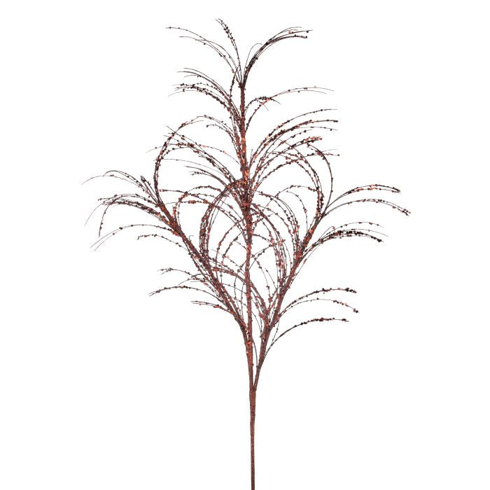 Tige décorative de Noël pailleté à sequins de pampa – Chocolat – 34 po