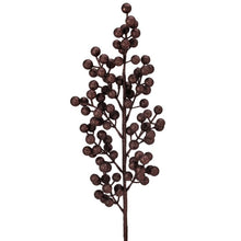 Tige décorative de Noël pailleté à baies – Chocolat – 24 po