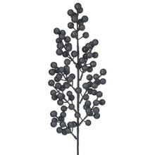 Tige décorative de Noël pailleté à baies – Bleu minuit – 24 po