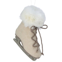 Ornement patin rétro rétro – Crème et champagne – 7 po