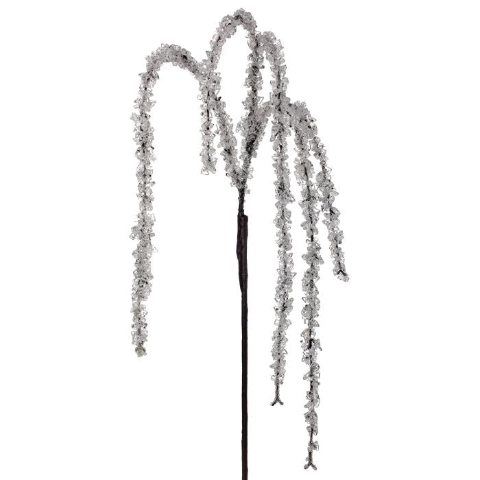 Tige décorative de Noël givré – Transparent – 36 po