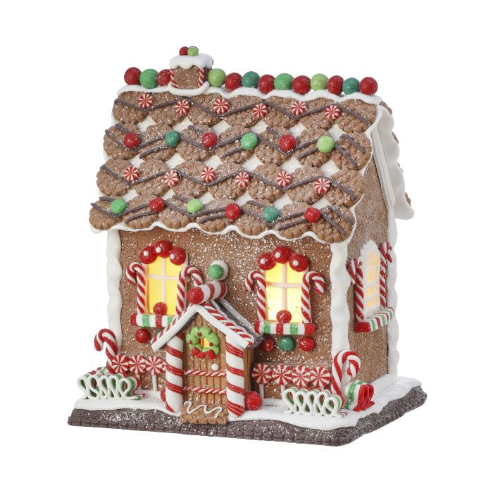 Maison de Noël lumineuse aux friandises – Multicolore – 10 po
