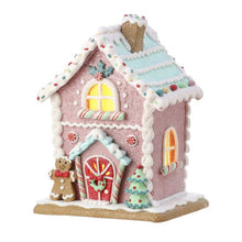 Maison de Noël lumineuse aux friandises pastel – Rose – 8,5 po