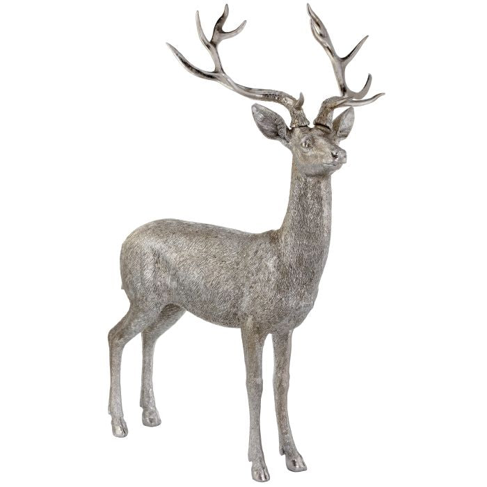 Renne décoratif de Noël Highlands – Platine – 52 po