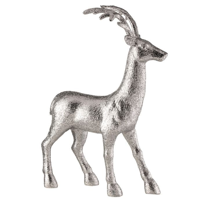 Renne décoratif de Noël pailleté – Argent