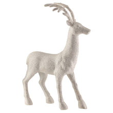 Renne décoratif de Noël pailleté – Blanc – 27 po