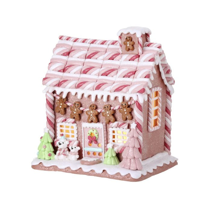 Maison de Noël lumineuse – Pastel assorti – 9 po