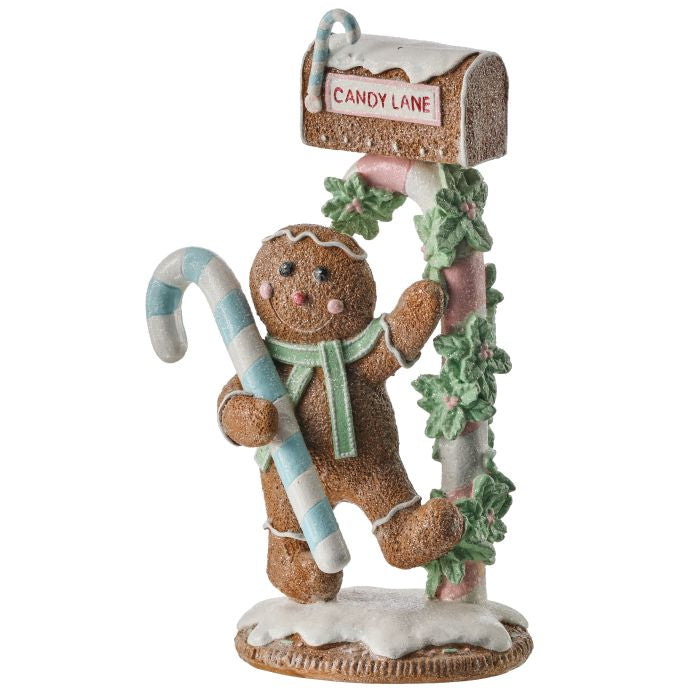 Boîte aux lettres décorative de Noël en pain d’épice aux friandises – Multicolore – 10 po
