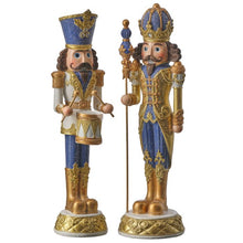 Casse-noisette décoratif royal – Bleu foncé et champagne – 14 po