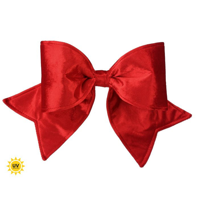 Boucle de Noël extérieure en velours résistant aux UV – Rouge – 16 po