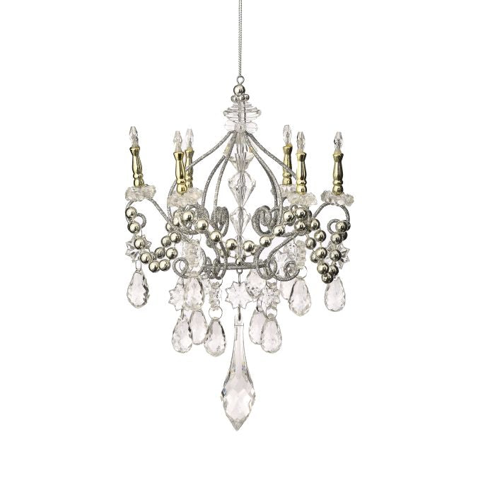 Ornement chandelier de Noël en métal et cristal
