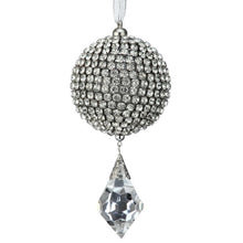 Boule de Noël orné de bijoux – Transparent et argent – 6,5 po