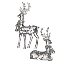 Renne décoratif de Noël orné de bijoux – Transparent et argent – 9 à 16 po