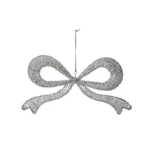 Boucle décorative de Noël orné de bijoux – Platine – 16 po