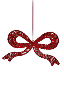 Boucle décorative de Noël orné de bijoux – Rouge – 16 po