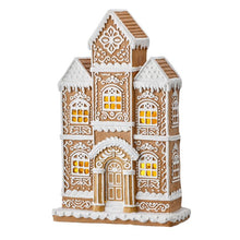 Maison de Noël lumineuse Sugar/Spice – Brun et blanc – 24 po