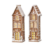 Maison de Noël lumineuse Sugar/Spice – Brun et blanc – 17 po