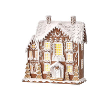 Maison de Noël lumineuse Sugar/Spice – Brun et blanc – 12,5 po