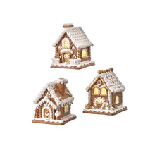 Maison de Noël lumineuse Sugar/Spice – Brun et blanc – 6 po