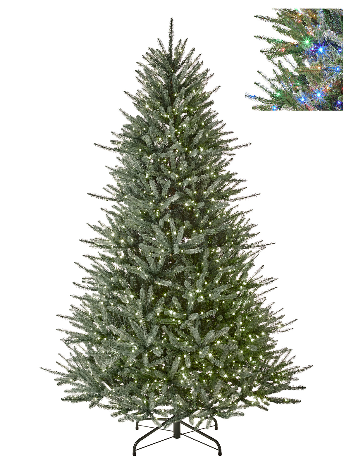 Sapin de Noël artificiel Cape May – Vert et or – DEL double couleur – 7,5 pi