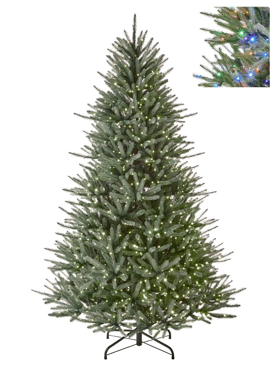 Sapin de Noël artificiel Cape May – Vert et or – DEL double couleur – 7,5 pi