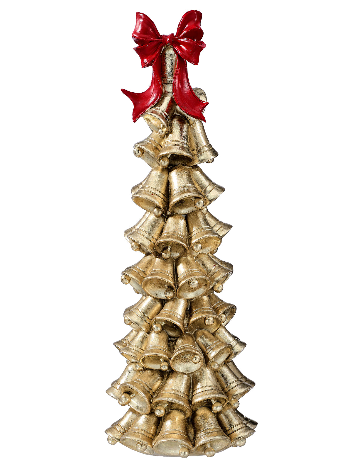 Boucle décorative de Noël doré – Or et rouge – 18 po