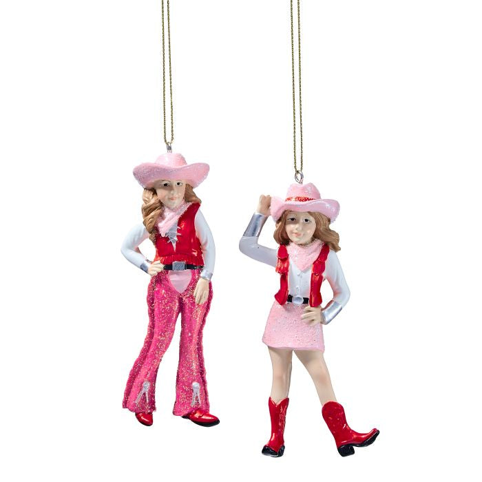 Ornement cowgirl – Rose vif – 4,5 po
