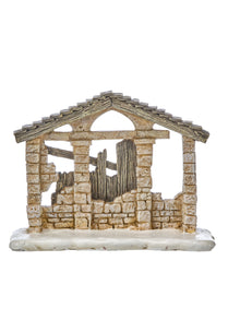 Crèche de Noël – Brun naturel antique – 9 po
