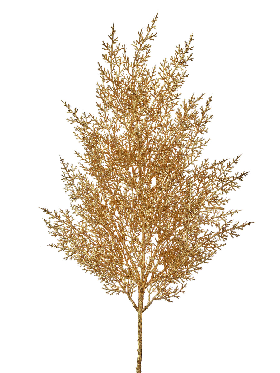 Tige décorative de Noël d’armoise – Or – 27 po