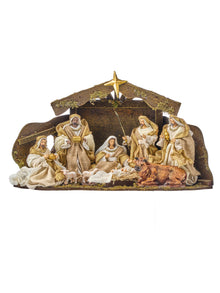 Crèche de Noël – Naturel et crème – 21 po