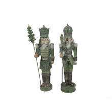 Casse-noisette décoratif antique – Vert et or – 17,5 po