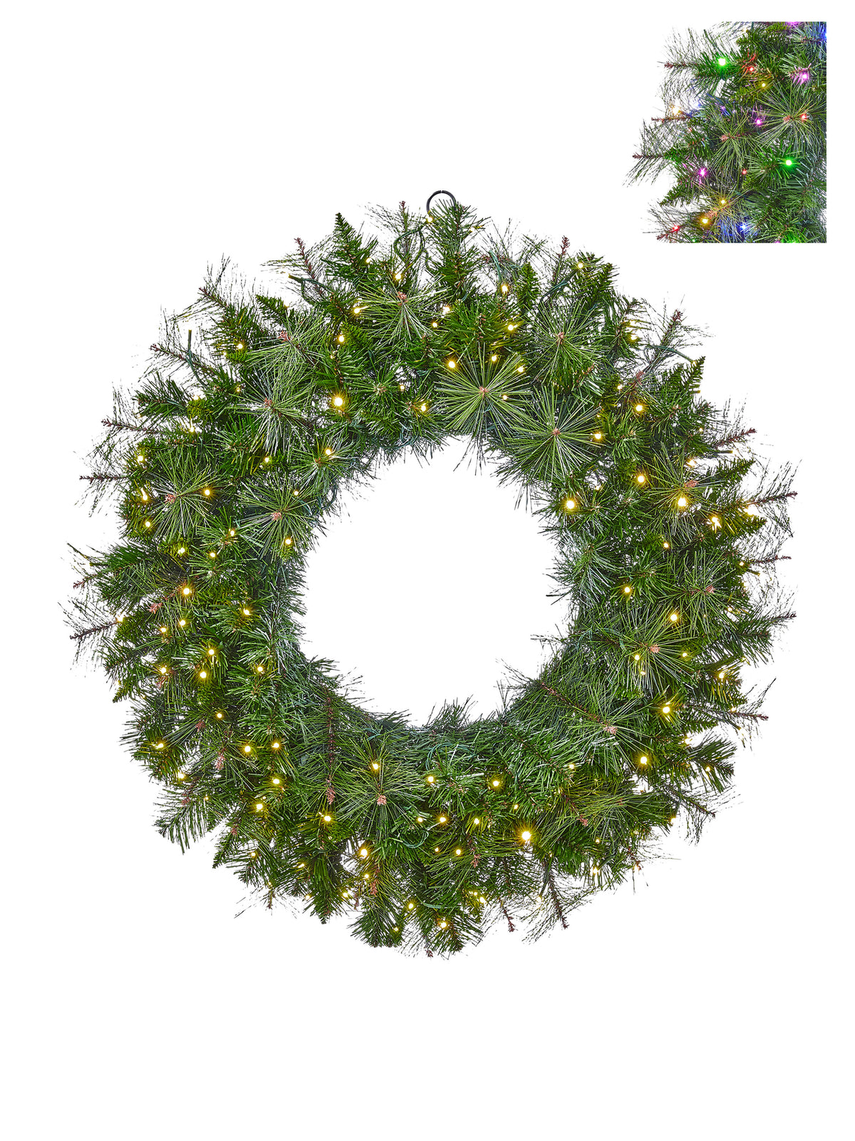 Couronne de Noël lumineuse Belgium – Vert – DEL double couleur – 36 po