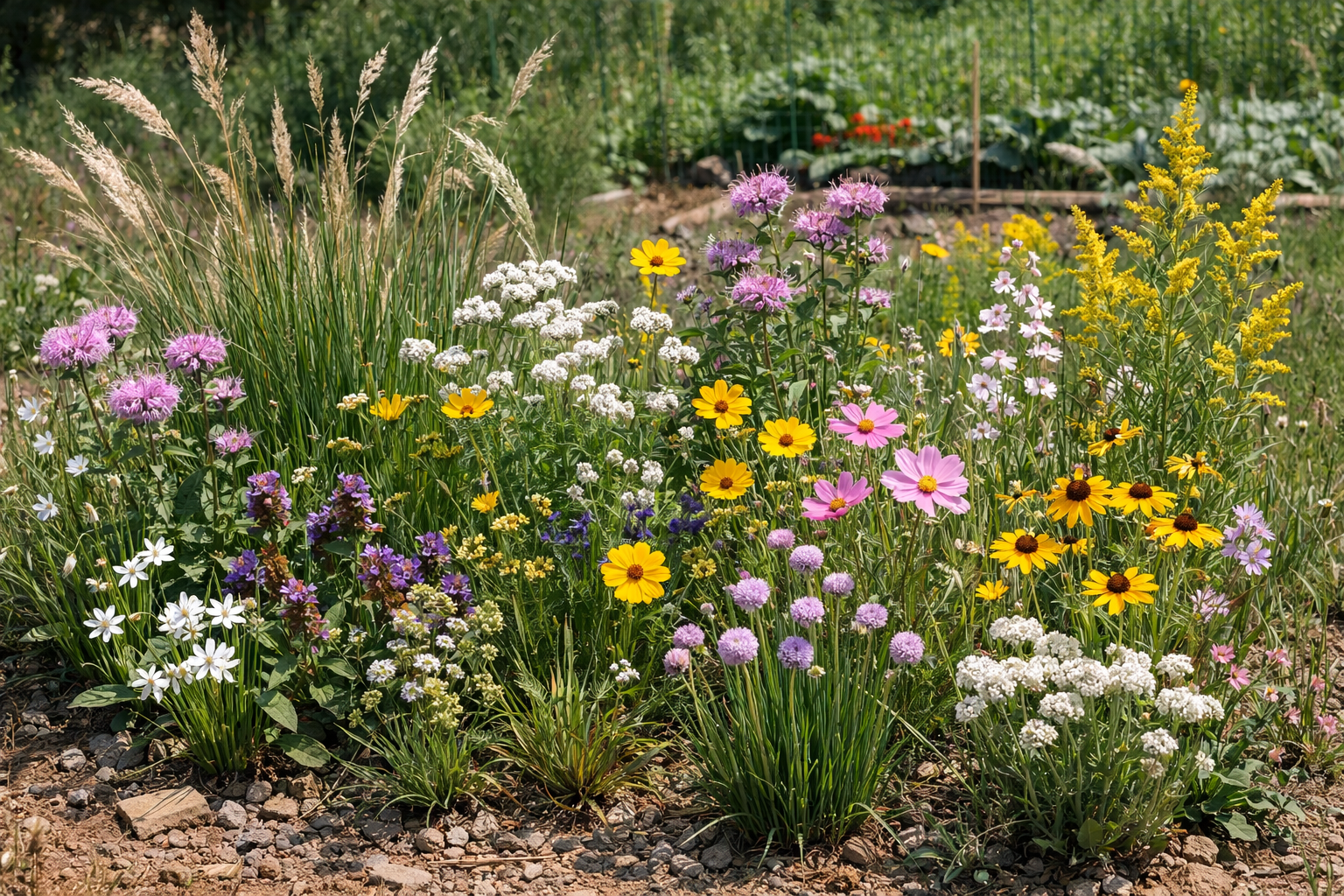 Mélange de fleurs sauvages pour prairie en sol sec.