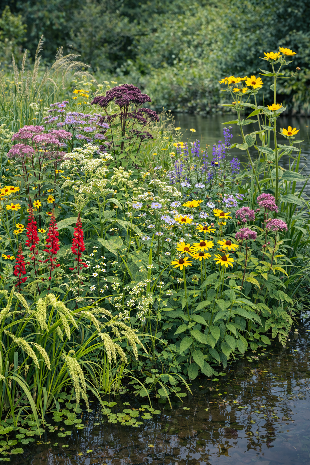 Mélange de fleurs sauvages pour milieu riverain.