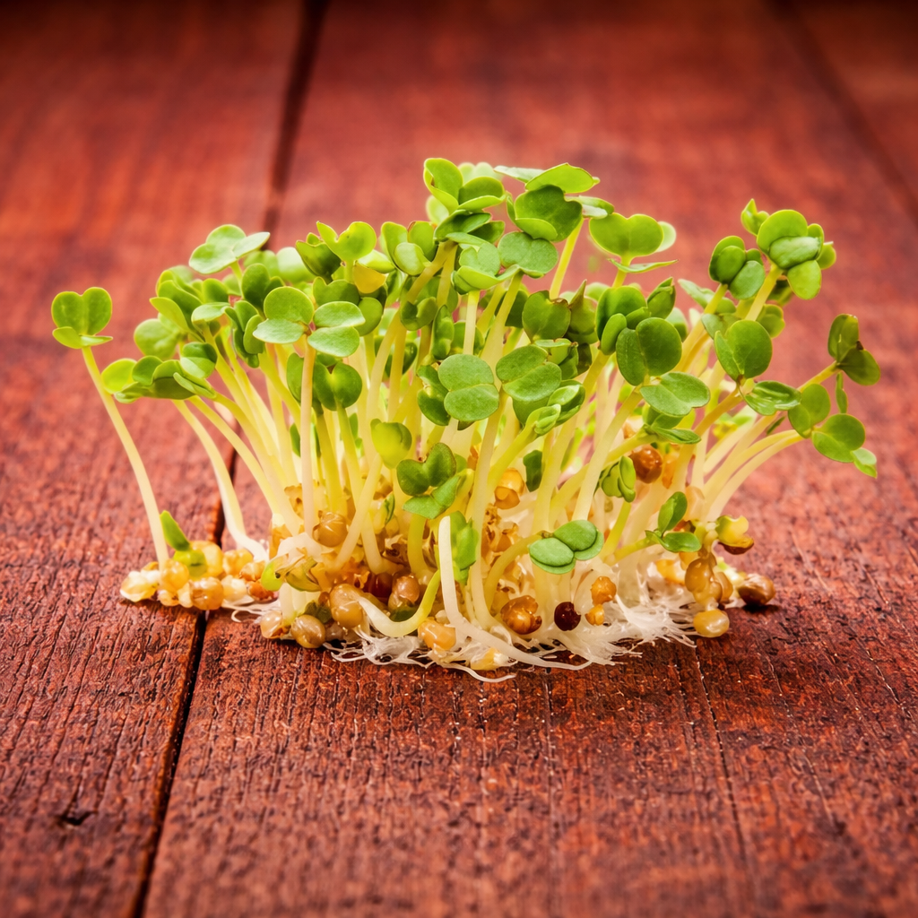 Organically grown rocket microgreens