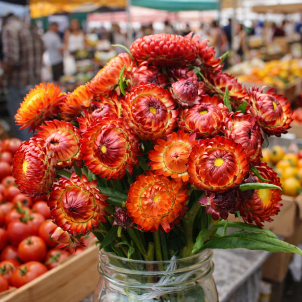 Helichrysum 'Monstrosum Fire Ball' organic