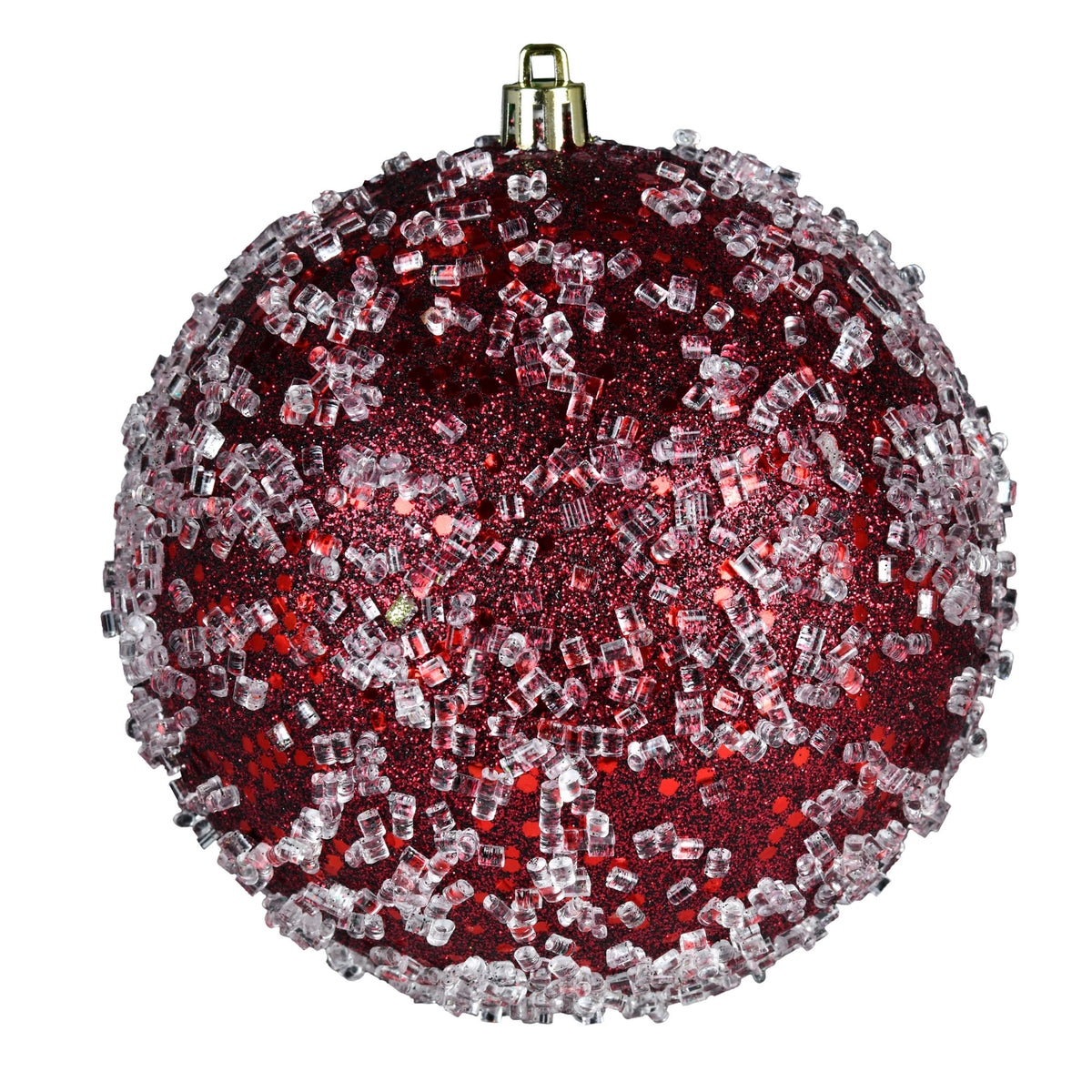 Boule de Noël à texture grêlée et pailletée — lie-de-vin