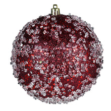 Boule de Noël à texture grêlée et pailletée — lie-de-vin