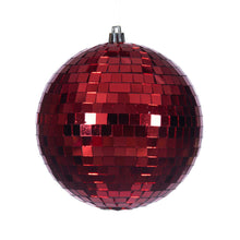 Boule Miroir  Rouge  4.75"  Bte/4