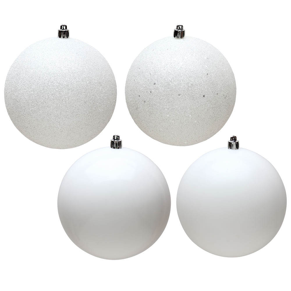 BOULES ASST.  Blanc  3"  Bte/16