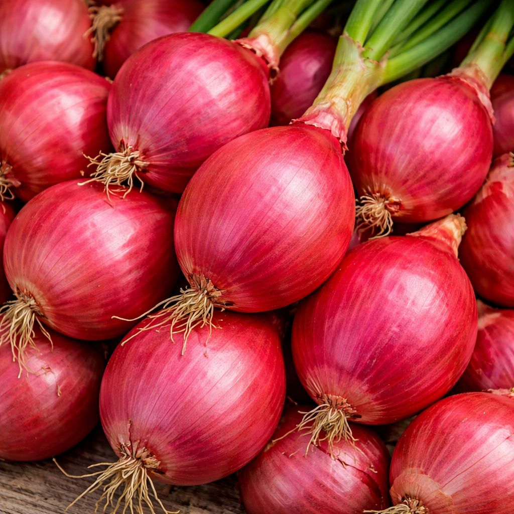Sachet de 100 semences biologiques d’oignon rouge ‘Rossa di Milano’ (<em>Allium cepa</em>), une variété patrimoniale italienne à gros bulbes de conservation légèrement aplatis. Cette image aide à reconnaître le produit Tourne-Sol destiné aux potagers québécois. Les semences reproductibles permettent de cultiver des oignons rouges savoureux à récolter, sécher et conserver pour les repas d’hiver.