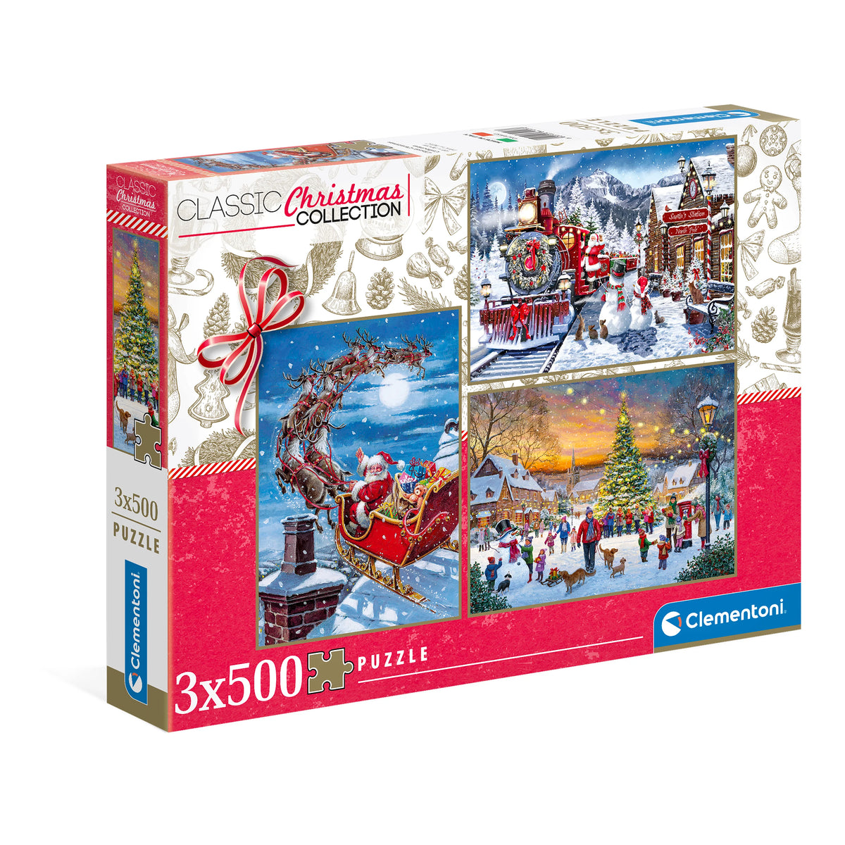 Ensemble de 3 casse-têtes de Noël – 500 pièces chacun