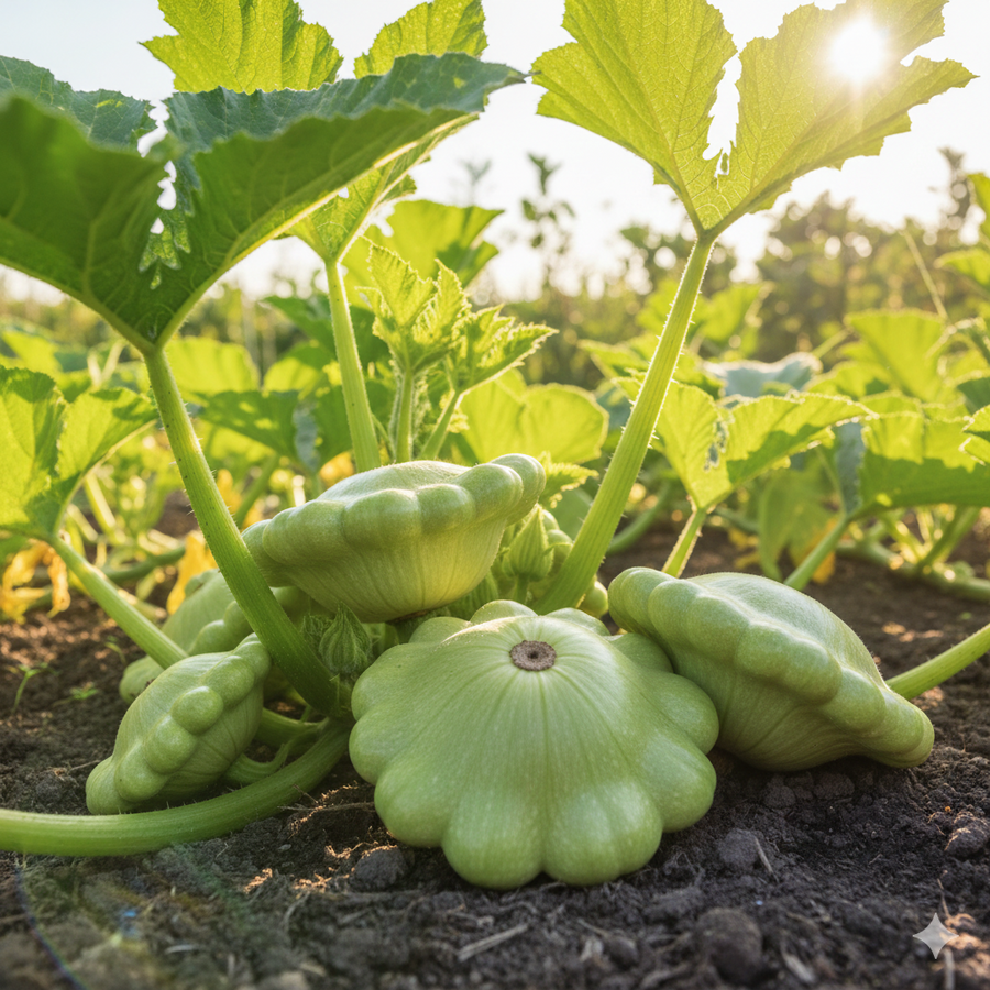 Organic 'Peter Pan' F1 Scallop Squash