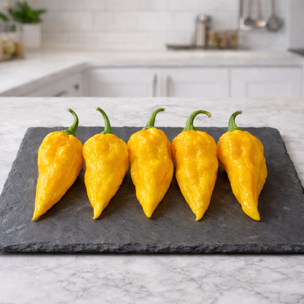 ‘Yellow Devil's Tongue’ hot pepper (<em>Capsicum chinense</em>)