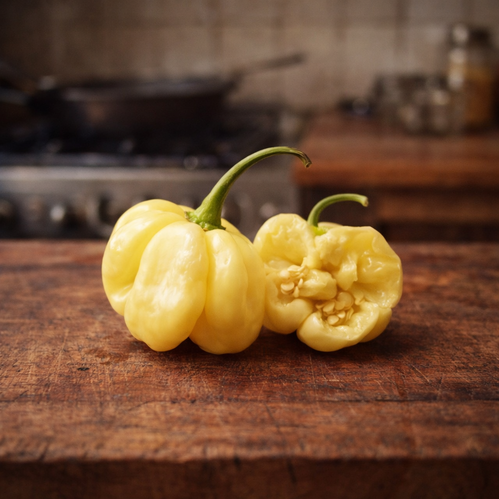Scotch Bonnet Cream hot pepper (<em>Capsicum chinense</em> ‘Scotch Bonnet Cream’)