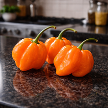 Scotch Bonnet Freeport hot pepper (<em>Capsicum chinense</em> ‘Scotch Bonnet Freeport’)