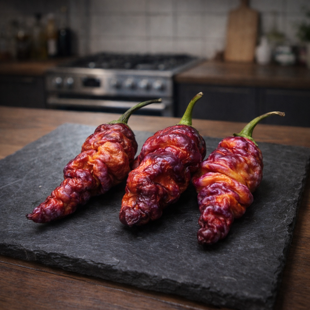Thor’s Thunderbolt hot pepper (<em>Capsicum chinense</em> ‘Thor’s Thunderbolt’)