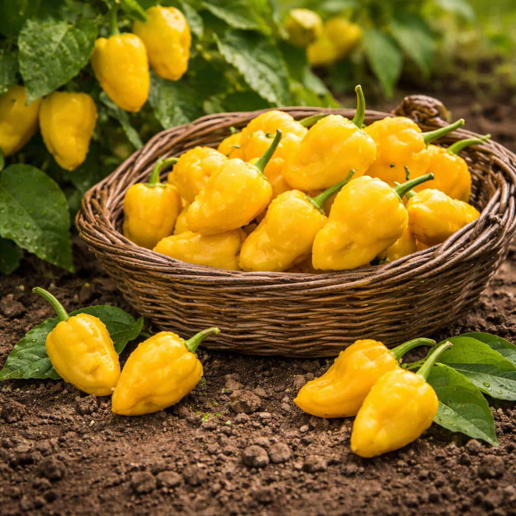 Organic mild aromatic ‘Trinidad Perfume’ pepper (<em>Capsicum chinense</em>)