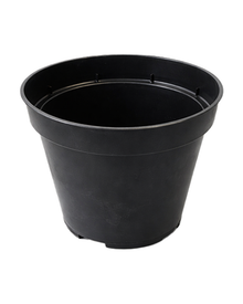 Pot de culture en plastique avec drainage — photo sur fond blanc